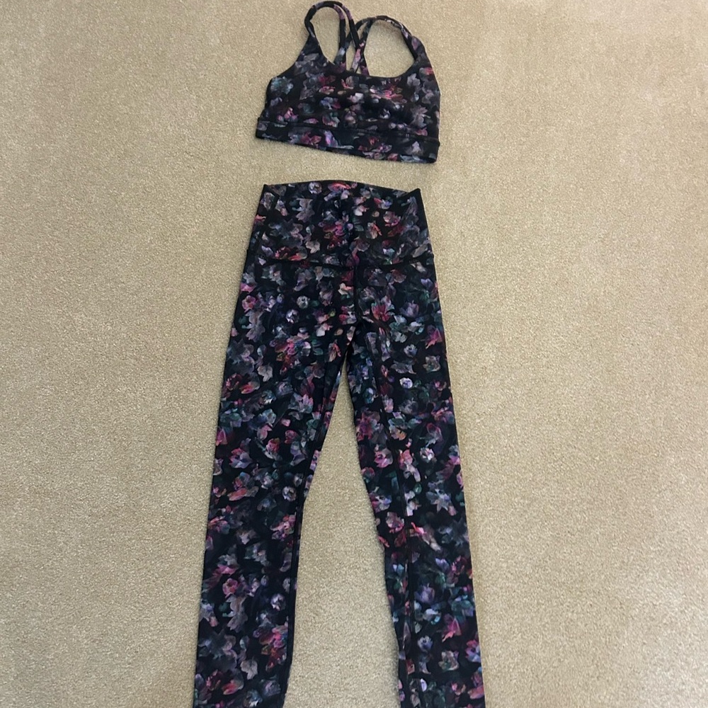 Lululemon Athletica Floral Sports Bra & Legging SET